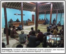 Sosialisasi Program Pemerintah Kalurahan Giripanggung di Padukuhan Kropak, Ngampel dan Gupakan 